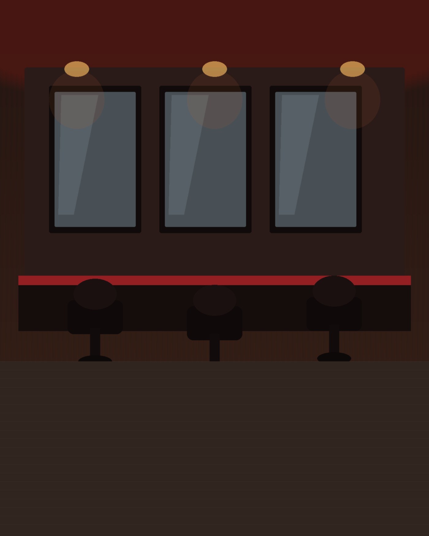 Illustrative barber interior — not a photo of Dolmen Barbers